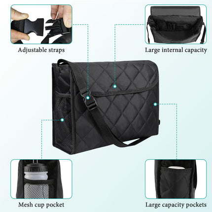 WPPQWP Wheelchair Bag Rear, Wheelchair Accessories, Waterproof Bag for Rollator, Universal Rollator Bag, 39 x 29 x 15 cm (Black)