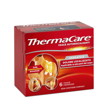 ThermaCare Versatile, self-heating heat bands for localized pain, 8 hours of constant heat, 6 disposable bands, red