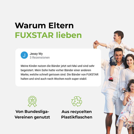 FUXSTAR - The Shoelace Fixing Band™ for football boots, shoelace holder against untidy loops, known from professional football camps, made from sustainable rPET (3 pairs)