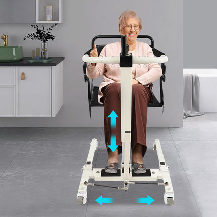 Patient lift transfer chair, patient lift for home and car, adjustable seat height 35-70cm, load capacity 120kg, suitable for people with a body width of less than 18.5 inches