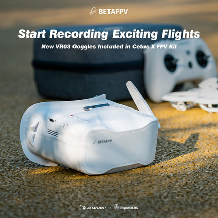 BETAFPV Betaflight ELRS Cetus X FPV Kit with LiteRadio 3 Transmitter, C04 Camera, VR03 Goggles with DVR Recording Function, Supports 2S Power Advanced RTF Kit for Beginners to Fly Faster and Farther