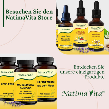 Propolis Tincture 40% - 50 ml - Pure High-Dose Drops - 100% Natural Extract - Immune System Support - Practical Pipette - NatimaVita