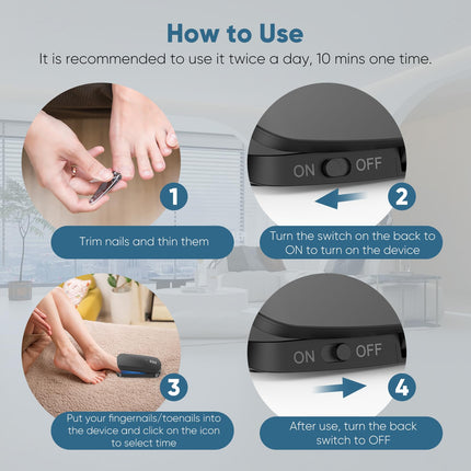 Berrlly nail fungus laser device, upgraded nail fungus laser device, enhanced 910nm infrared + 470nm blue light, height adjustable, can treat multiple nails at once, safe and reliable