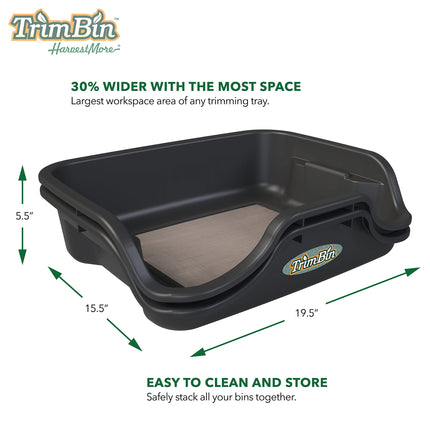 TrimBin – Black Trim Tray with Pollen Strainer, Kief Strainer, and Screen – 2 Laptop Trimmer Trays in 1 Pack – Premium Indoor Grow Accessories, Harvesting Equipment, and Hydroponic Supplies for Garden