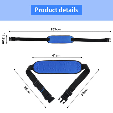 LOSCHEN Non-Slip Seat Belt Thick Chair Abdominal Area Adjustable Anti-Fall Slip with Buckle for Elderly Seniors (Blue)