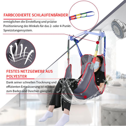 EZ Assistive Universal Full Body Patient Lift Sling, Lift Medical Sling for Bed Positioning and Bathing Assist Aids, Transfer Sling for Elderly, Bariatric, Disabled, Bedridden, (Large)