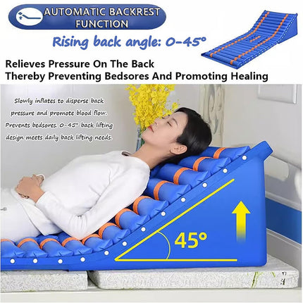 RVUEM Anti-Decubitus Mattress, Alternating Pressure Mattress, Medical Air Mattress, Prevention and Treatment of Pressure Sores, Wounds and Ulcers, for Hospital Bed or Home Bed, Blue, T06C