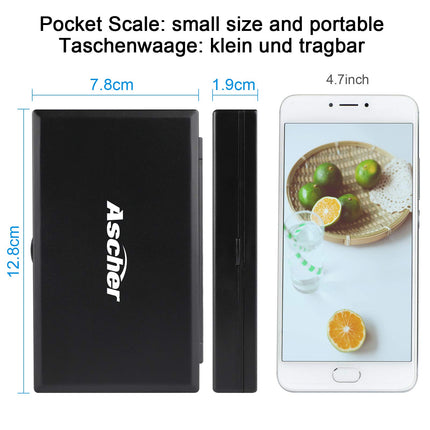 200g/0.01g pocket scale - Ascher digital pocket scale, 200 x 0.01g, pocket scale, precision scale, digital scale, gold scale, coin scale