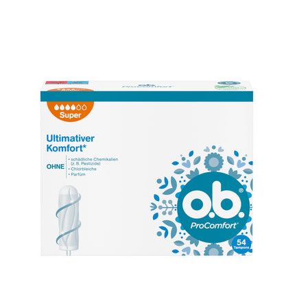 whether ProComfort Plus (54 pieces), tampons for heavy days, SilkTouch surface &amp; Dynamic Fit technology for more comfort and reliable protection during your period