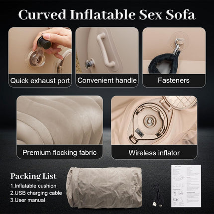 Yocare Sex Furniture for Couples BDSM, Inflatable Sex Bondage Sofa Chair with Built-in Air Pump, G Spot Position Pillow Ramp Cushion for Adult Women Sexual Pleasure