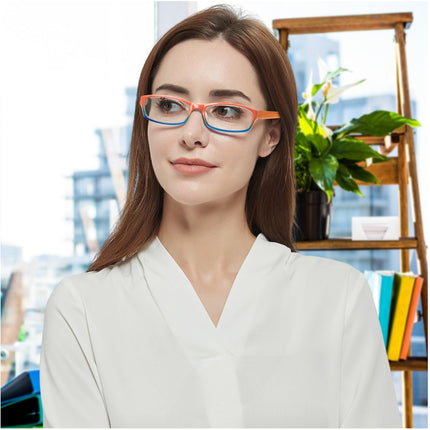 COJWIS 6 pack reading glasses blue light filter glasses for women spring hinge reading aid glare-free UV glasses reading glasses (multicolored, 2.00, x)