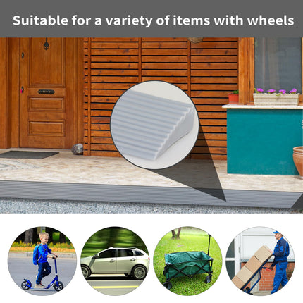 LANZLC Door Threshold Ramps, 100x5.5x1.6cm Threshold Ramp Wheelchair Ramp, Access Ramp Rubber Ramp, Silicone Cuttable Ramp Door Threshold, Transition Profile Self-Adhesive for Doors, Driveways, Bathrooms