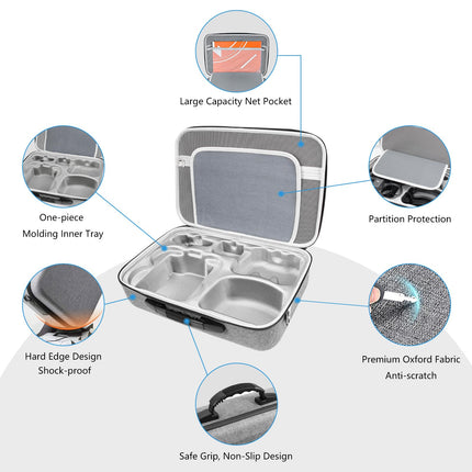 FPVtosky Avata 2 Case for DJI Avata 2 Accessories, Hard Case for DJI Avata 2 Fly More Combo for DJI Goggles 3/RC Motion 3/FPV Remote Controller 3, Battery Charging Station, Avata 2 Accessories