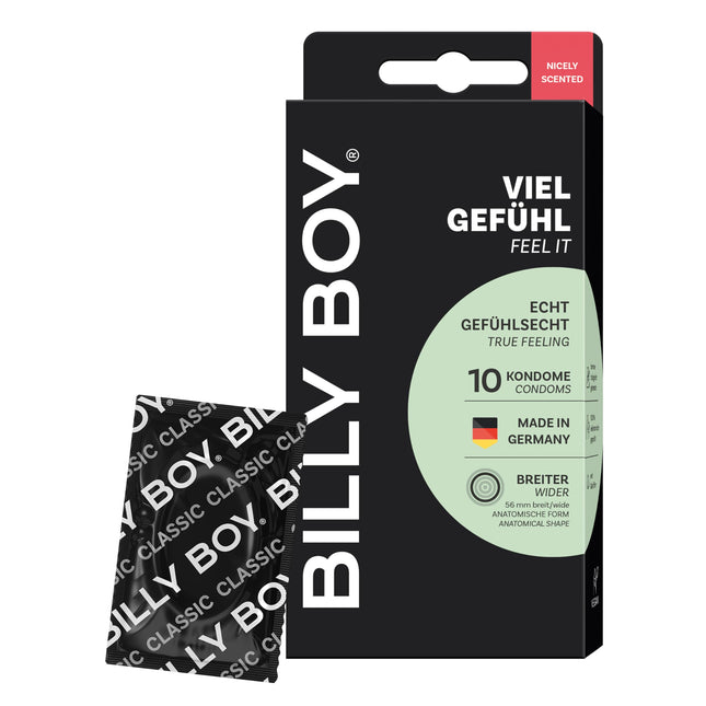 BILLY BOY Condoms Feeling 10-pack | 56 mm | Realistic condoms with a pleasant fragrance (1 x 10 pieces)