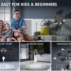 Drone with HD 720P Camera for Kids, RC Drone Quadcopter with WiFi Transmission, Headless Mode, 3D Flip, Altitude Hold, Flight Path, Toys and Gifts for Boys Girls Beginners