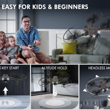 Drone with HD 720P Camera for Kids, RC Drone Quadcopter with WiFi Transmission, Headless Mode, 3D Flip, Altitude Hold, Flight Path, Toys and Gifts for Boys Girls Beginners