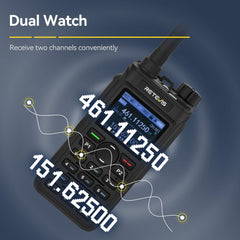 Retevis C62 Walkie Talkie Dual Band, Professional Ham Radio with LCD Screen, High-Performance Long-Range Two-Way Radio, 2000mAh, for Hiking/Hunting/Camping (Black, 1 Pack)
