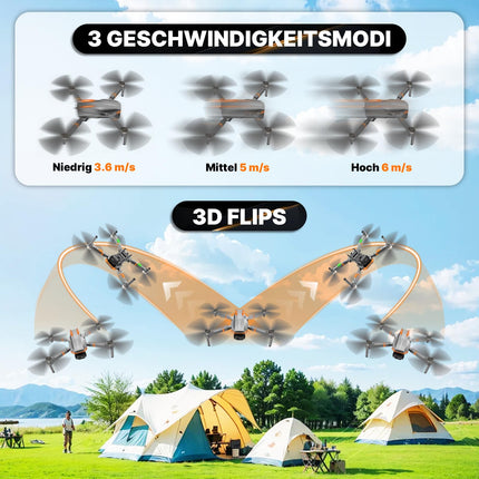 Drone with Adjustable Camera for Kids and Adults, Brushless Motor Foldable RC Drone with LED Lights, 30-Min Long Flight Time, Optical Flow Positioning, Quadcopter Drone for Beginners