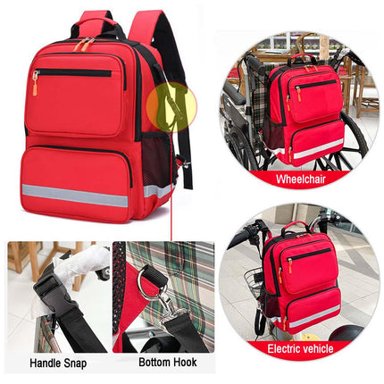 Wheelchair Backpack, Wheelchair Bag Behind the Seat, Large Capacity Wheelchair Accessory - Wheelchair Bag Behind the Seat - With Reflective Strip for Medication Storage - Bag Only (C) (Blue)