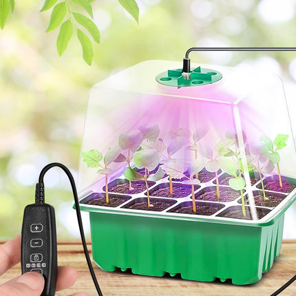 New time-controlled 5-piece mini greenhouse cultivation kit, with timing controller, adjustable brightness, full spectrum, indoor greenhouse cultivation box with lid and ventilation, 12 labels, 2 tools