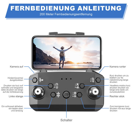 Drone with 4K Camera, Foldable RC Drone RC Quadcopter with 1080P HD Dual Camera, FPV Transmission, 2 Batteries, Gesture Control, Altitude Hold, One-Key Takeoff/Landing 3D Flips for Beginners (Gray)