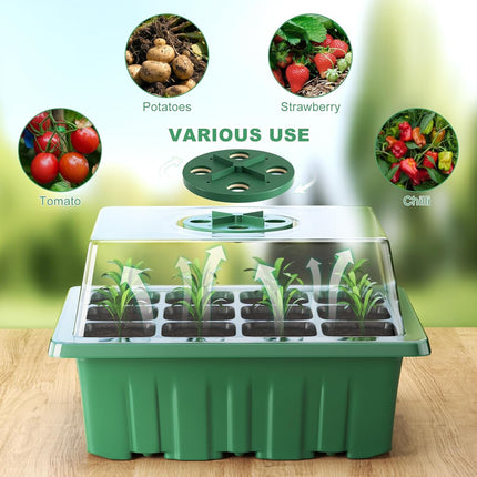 Estefanlo seed trays with lids, 10 pieces, seed tray for plants, thickened seed station
