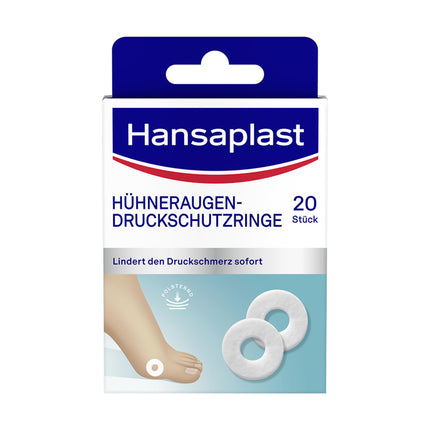 Hansaplast Corn Rings (20 pieces), corn plasters for immediate pain relief, skin-friendly foot plaster protects against pressure from shoes