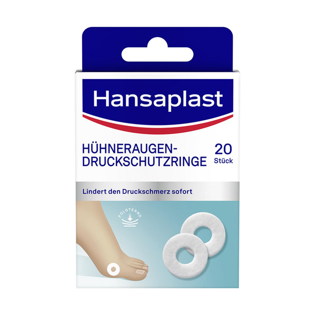 Hansaplast Corn Rings (20 pieces), corn plasters for immediate pain relief, skin-friendly foot plaster protects against pressure from shoes