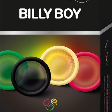 Billy Boy Fun Selection Mix (Colorful Variety) - Assortment of colored and pearl-studded condoms (12 pieces)