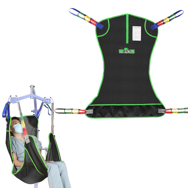 EZ Assistive Full Body Patient Lift Sling features a four points mesh sling for patient transfers and supports up to 500lbs (230kgs). (large)