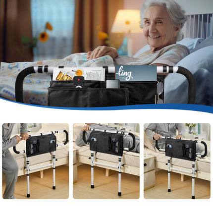 FinityPro Bed Riser for Seniors, Adjustable &amp; Extendable Bed Riser for Seniors, Foldable Bed Rail with Large Storage Bag for Elderly, 450lbs Capacity, Bed Rail for Adults