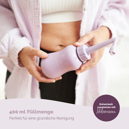 Livella | Intimate Shower in Purple (400 ml) – Developed in Germany – For gentle and hygienic cleansing of the intimate area – Increased well-being during the postpartum period – Ideal as a travel bidet and pod shower