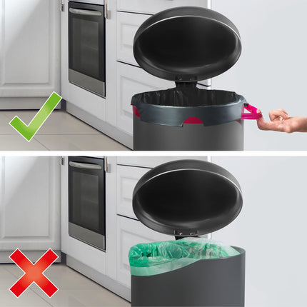 Swirl Tear-resistant &amp; Sealing Fixing Tape Garbage Bags 35 l (4 x 10 bags), drip-proof garbage bags for household waste, tear-resistant garbage bags for a secure hold on the garbage can