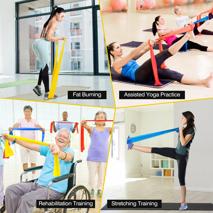 Set of 3 1.5M/2M long fitness bands resistance bands in 3 strengths, 100% natural latex resistance bands exercise band for Crossfit, muscle building, yoga, Pilates for men and women