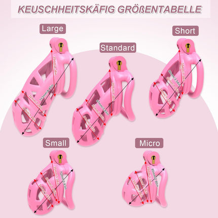 B2-Chastity Belt Set with 4 Cock Rings Pink Sissy Sex Toy Chastity Cage Breathable Chastity Cage with Invisible Lock Design Man Cock Bondage BDSM Resin Sex Toy (micro, pink)