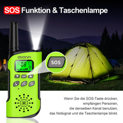 AWANFI Walkie Talkie Kids, Walkie Talkie Rechargeable Li-ion Battery, Two-Way Radio Set, Walkie Talkie VOX, LCD Flashlight, Key Lock, Walkie Talkie for Gift Camping Adventure, 3-12 Years