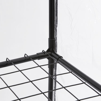 Relaxdays Balcony Greenhouse, HxWxD: 193 x 58 x 36 cm, 5 Tiers, Iron &amp; PVC Film, Transparent/Black