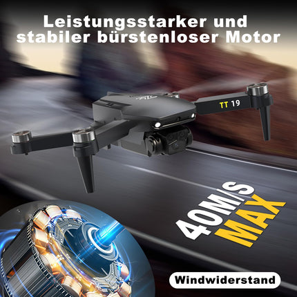 TT19 Mini Drone with Camera 180° Obstacle Avoidance 40KM/H Maximum Speed ​​RC FPV Drones for Beginners Adults Brushless Motor Drone 5G Wifi Adjustable Camera 1080p Foldable Quadcopter