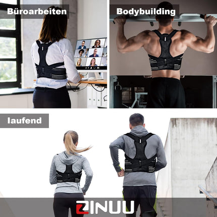 Back straightener, back support belt posture correction women men, posture correction belt, back posture corrector, adjustable posture trainer back belt for shoulder neck back support (36'-47')