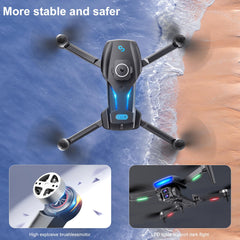 OBEST GPS Drone with 4K Camera, 5G WiFi Transmission, FPV RC Quadcopter, 360° Obstacle Avoidance, Intelligent Return, Rechargeable Handle for Remote Control, 2 Batteries