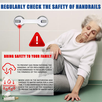 Grab handles for seniors 2 pieces, grab handle shower with strong hold suction cup handle, bathroom grab handle, stand-up aid suction handle, safety bar for shower bench