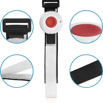 HelpLine Mini: Portable home emergency call with emergency call transmitter and belt clip for home care, set with 2x wristband transmitters