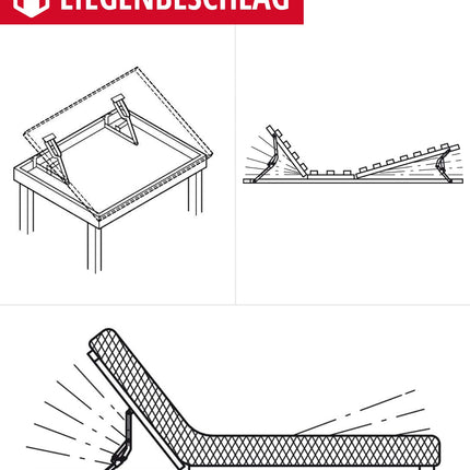 Gedotec Bed Lifting Support, Snap-in Lifting Fitting, 300 mm | Adjustable Bed Fitting | Flap Support in 18 Steps | Galvanized Steel Flap Fitting | 1 Pair - Adjustable Fittings for Beds &amp; Loungers