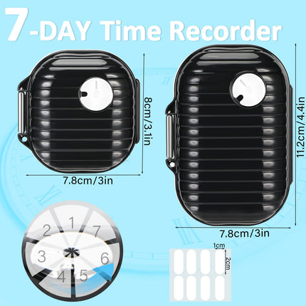 Lociban Pill Box, 2 Pack Pill Organizer, Portable Pill Box, Travel Pill Box, Medicine Box 7 Compartments, Pill Box, Tablet Dispenser for Fish Oils and Vitamins (Black)