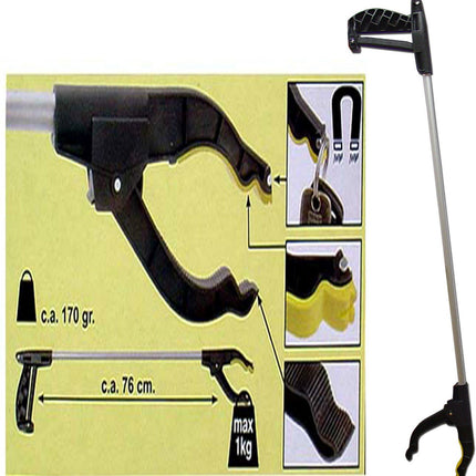 Kinzo grabber, garbage tongs, grabber, gripping aid, tongs made of aluminum with magnet