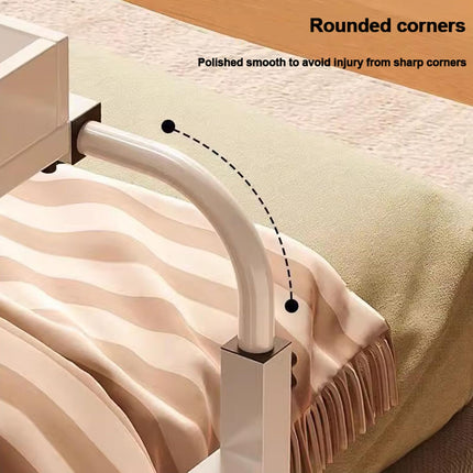 ZHFASDS Computer Desk Overbed Tables with Casters, Adjustable Height and Width Over the Bed Food Tray Desk Rolling Medical Table (Color: White)