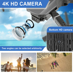 Drone with HD 4K Camera, RC Foldable FPV WiFi Live Transmission Drone for Kids Beginners, 2 Batteries, Long Flight Time, Headless Mode, Trajectory Flight, Obstacle Avoidance, One Key Takeoff/Landing, Headless Mode-b3