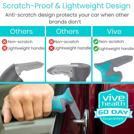 Vive Auto Assistant - Vehicle Assist Handle - Standing Mobility Aid Tool for Elderly - Safety Door Handle AutoCane - Portable Grab Bar for Seniors and Disabled, Teal