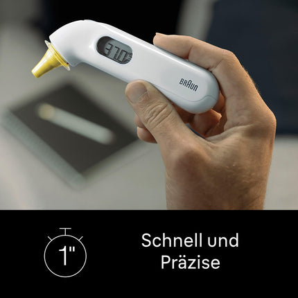 Braun ThermoScan 3 Ear Thermometer | Fast 1-Second Measurement | Audible Fever Indicator | Digital Display | Baby and Toddler Friendly | The #1 Brand with Doctors(1) | IRT3030