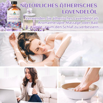 EVOKE OCCU Lavender Oil 118ml, Pure Lavender Essential Oil for Diffuser Skin Massage Candle Soap Making- 4 FL Oz